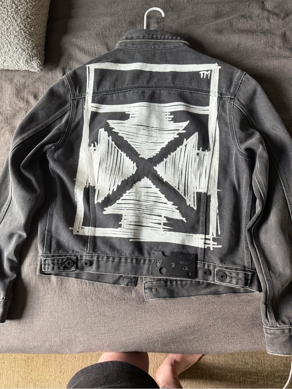 Off-White by Virgil Abloh Black/Grey Fenim Jacket- Scribble Arrows Graphic